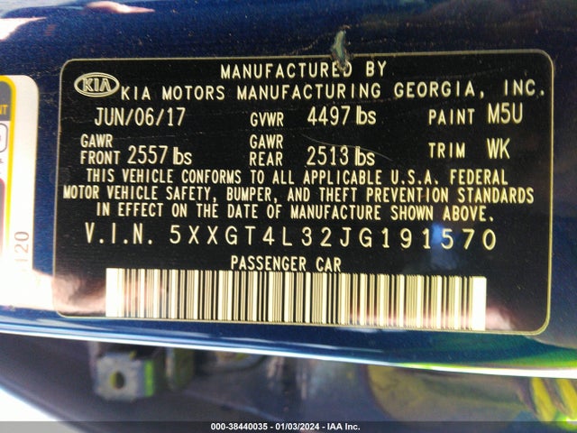 KIA Optima Lx 2018 5XXGT4L32JG191570 Image 9
