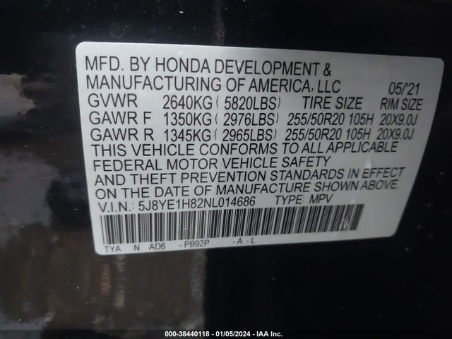 Acura Mdx Advance Package 2022 5J8YE1H82NL014686 Image 9