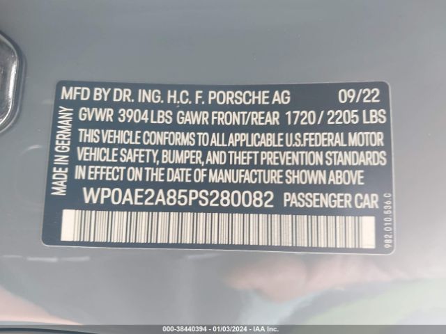 2023 PORSCHE 718 CAYMAN WP0AE2A85PS280082 Photo 8