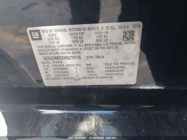 3GTU2NECXHG278116 GMC Sierra 1500 Slt