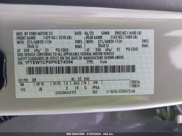 Ford F-150 Xl 2023 1FTEW1CP0PKE74354 Image 9