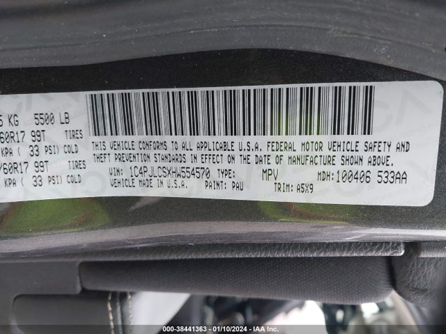 1C4PJLCSXHW554570 Jeep Cherokee Latitude Fwd