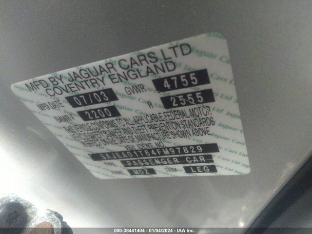 2004 JAGUAR S-TYPE SAJEA01T64FM97829 Photo 8