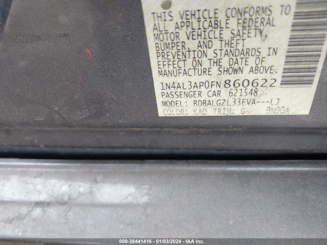 Nissan Altima 2.5 S 2015 1N4AL3AP0FN860622 Image 9
