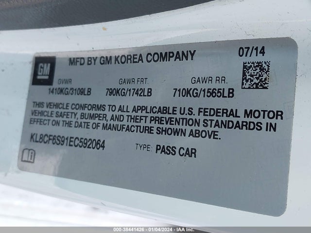 Chevrolet Spark 2lt Auto 2014 KL8CF6S91EC592064 Image 9