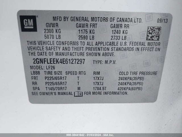 Chevrolet EQUINOX LS 2014 2GNFLEEK4E6127297 Image 9