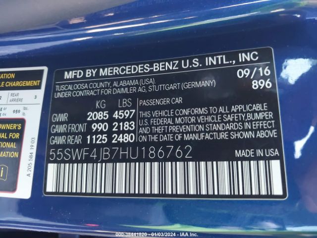 55SWF4JB7HU186762 Mercedes-Benz C 300 Luxury/sport