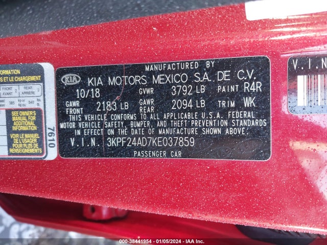 KIA Forte Lxs 2019 3KPF24AD7KE037859 Image 9