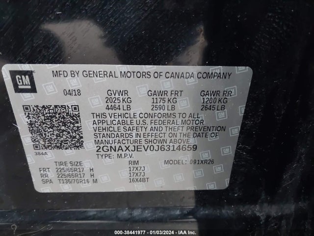 Chevrolet EQUINOX LT 2018 2GNAXJEV0J6314659 Image 9