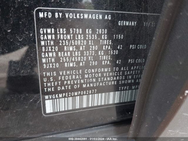 2021 VOLKSWAGEN ID.4 WVGKMPE20MP062877 Photo 8