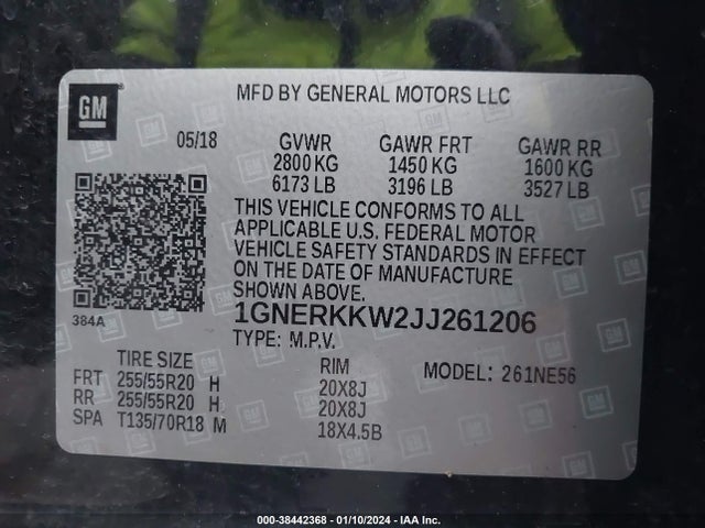 Chevrolet Traverse Premier 2018 1GNERKKW2JJ261206 Image 9