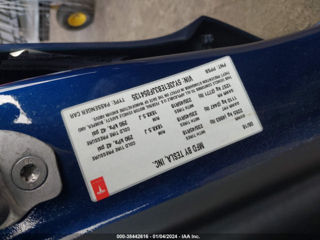 5YJ3E1EB3JF054135 Tesla Model 3 Long Range/performance