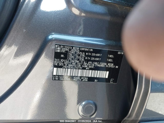 Aukcja sprzedaży 2018 Toyota Rav4 Le, vin: JTMZFREV6JJ742199, numer aukcji: 38442661