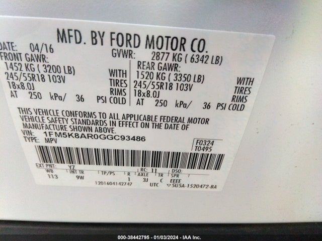 Ford Utility Police Interceptor 2016 1FM5K8AR0GGC93486 Image 9