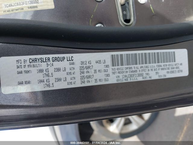 1C4NJCBB3FD138992 Jeep Compass Sport