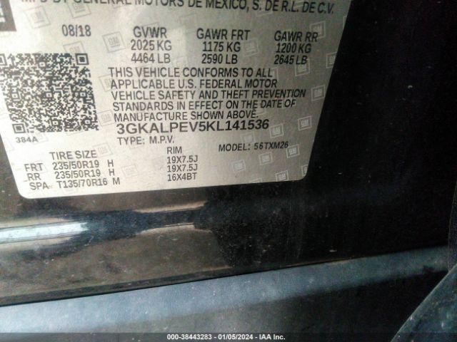 3GKALPEV5KL141536 GMC Terrain Slt