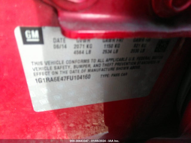 Chevrolet Volt 2015 1G1RA6E47FU104160 Image 9