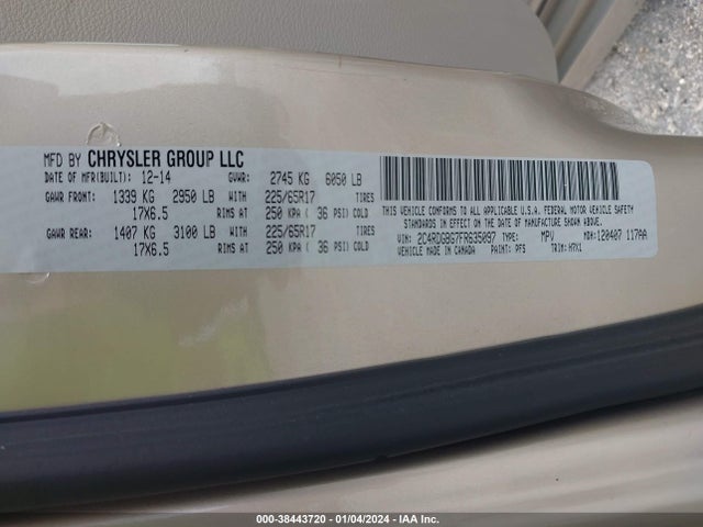 Dodge Grand Caravan Avp/se 2015 2C4RDGBG7FR635097 Image 9