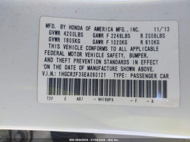1HGCR2F35EA090121 Honda ACCORD LX