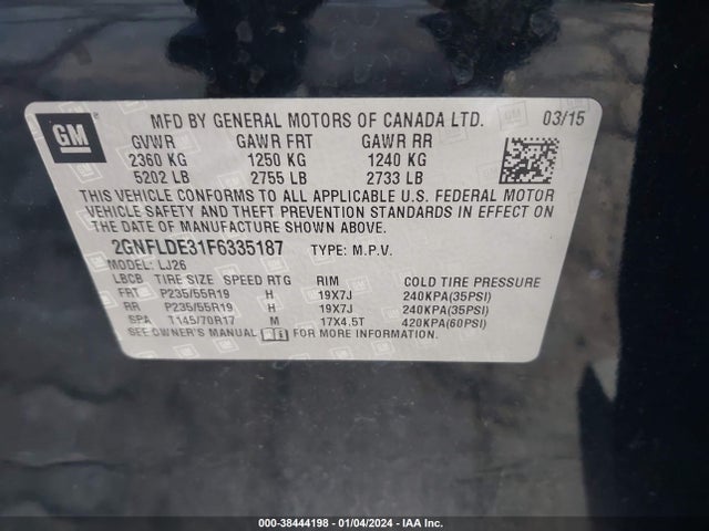 Chevrolet Equinox Ltz 2015 2GNFLDE31F6335187 Image 9