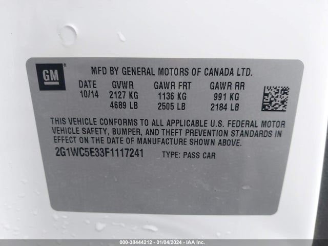 Chevrolet Impala Limited Ltz 2015 2G1WC5E33F1117241 Image 9