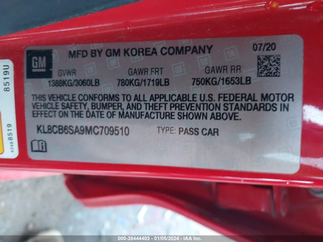 Chevrolet Spark Fwd Ls Automatic 2021 KL8CB6SA9MC709510 Image 9