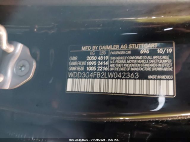 WDD3G4FB2LW042363 Mercedes-Benz A 220 4matic