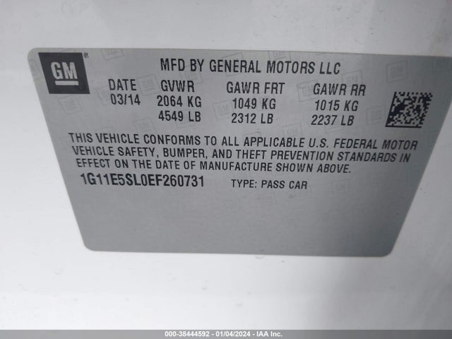 Chevrolet MALIBU 2LT 2014 1G11E5SL0EF260731 Image 9