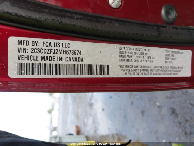2C3CDZFJ2MH673674 Dodge Challenger R/t Scat Pack