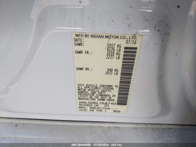 Nissan Altima 2.5 Sr 2016 1N4AL3AP8GC268740 Image 9