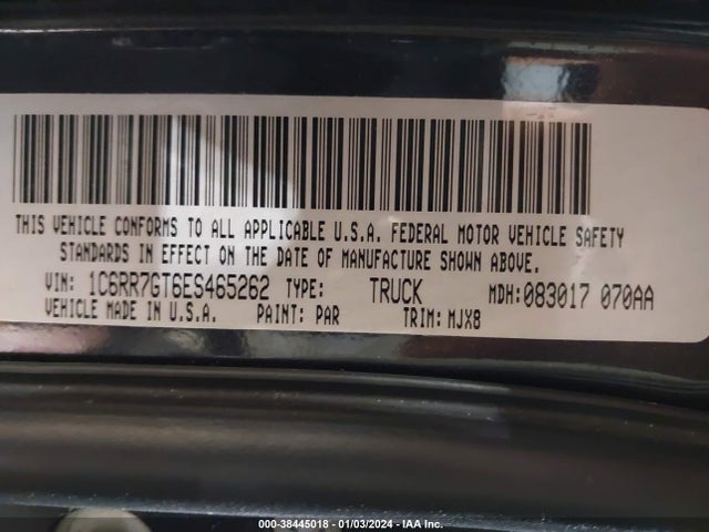 1C6RR7GT6ES465262 RAM 1500
