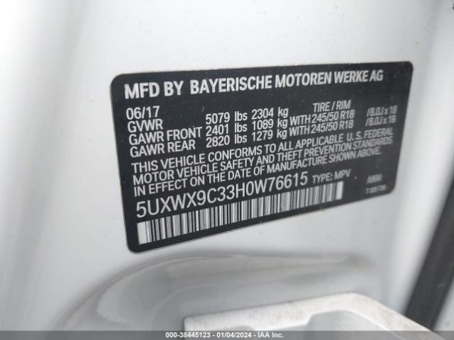 5UXWX9C33H0W76615 BMW X3 Xdrive28i