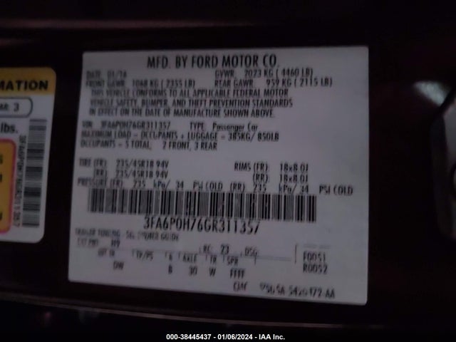 Ford FUSION SE 2016 3FA6P0H76GR311357 Image 9