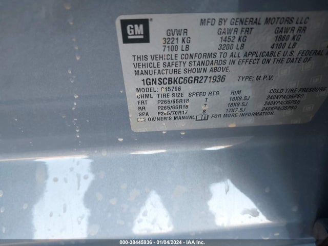 Chevrolet Tahoe Lt 2016 1GNSCBKC6GR271936 Image 9