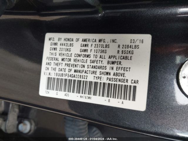 19UUB1F54GA009522 Acura TLX TECH