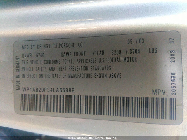 2004 PORSCHE CAYENNE WP1AB29P34LA65888 Photo 8