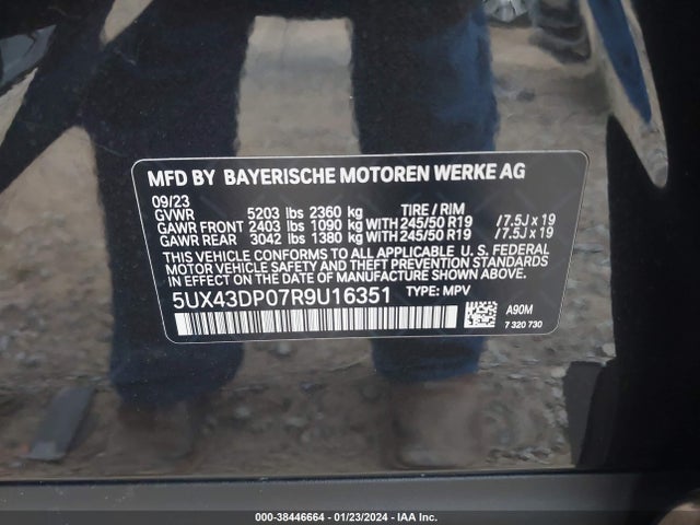 BMW X3 Sdrive30i 2024 5UX43DP07R9U16351 Image 9