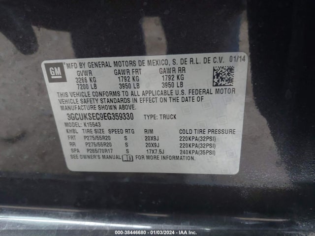 Chevrolet Silverado 1500 1lz 2014 3GCUKSEC9EG359330 Image 9