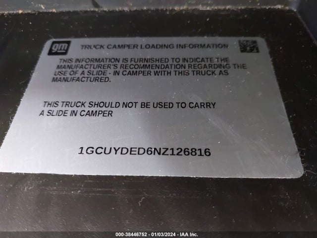 Продаж на аукціоні авто 2022 Chevrolet Silverado 1500 Ltd 4wd  Short Bed Lt, vin: 1GCUYDED6NZ126816, номер лоту: 38446752