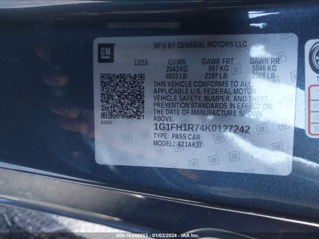 1G1FH1R74K0127242 Chevrolet CAMARO 2SS