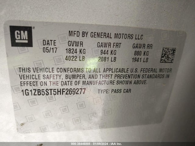 Chevrolet MALIBU LS 2017 1G1ZB5ST5HF269277 Image 9