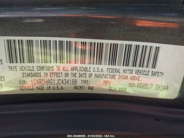 1C4RDHAG1JC434188 Dodge Durango Sxt Rwd