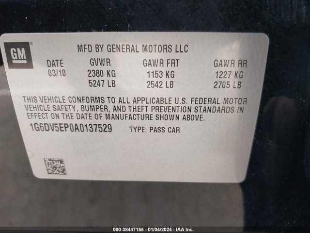 2010 CADILLAC CTS-V 1G6DV5EP0A0137529 Photo 8