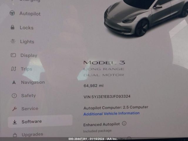 5YJ3E1EB3JF093324 Tesla Model 3 Long Range/performance