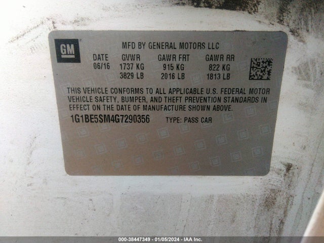 Chevrolet Cruze Lt Auto 2016 1G1BE5SM4G7290356 Image 9