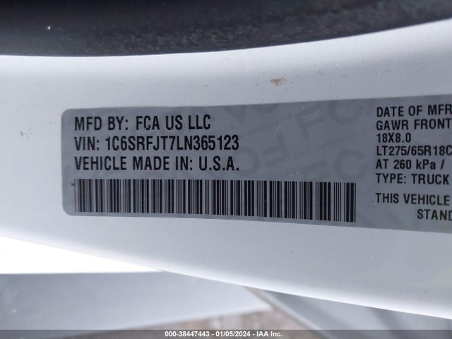 RAM 1500 Laramie  4x4 5'7 Box 2020 1C6SRFJT7LN365123 Image 9