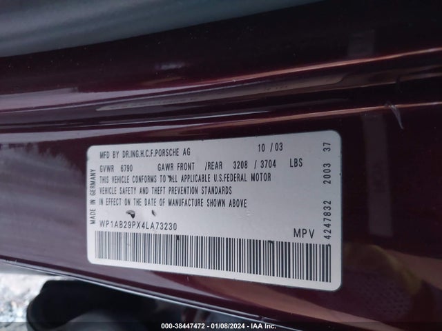 2004 PORSCHE CAYENNE WP1AB29PX4LA73230 Photo 8