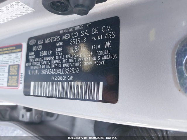 KIA RIO LX 2020 3KPA24AD4LE322952 Image 9