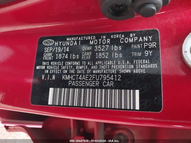 Hyundai ACCENT GLS 2015 KMHCT4AE2FU795412 Image 9