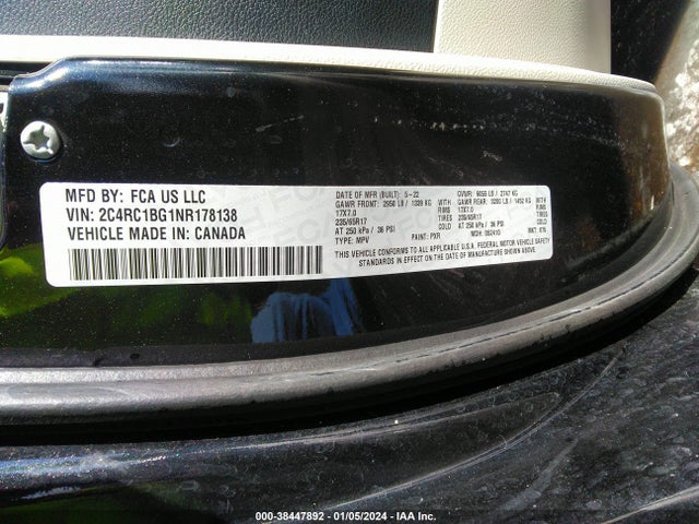 Chrysler Pacifica Touring L 2022 2C4RC1BG1NR178138 Image 9